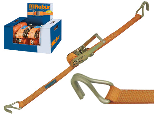 Fasce serraggio a cricchetto con ganci a uncino Robur 8180K4. Prezzo per Pezzo.