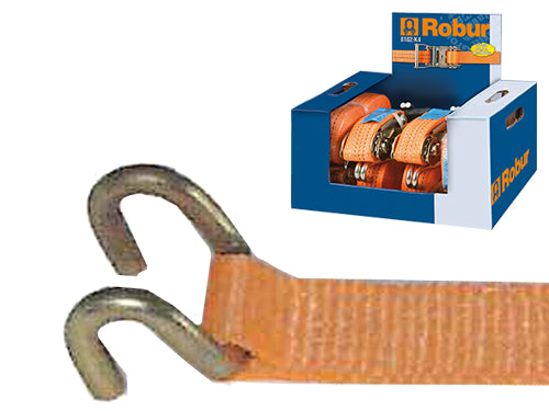 Fasce serraggio a cricchetto con ganci sponda Robur 8182SK4. Prezzo per Pezzo.