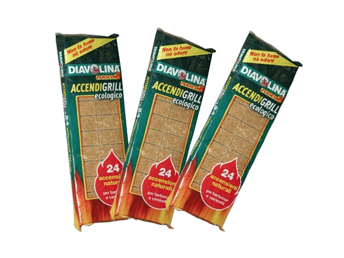 Diavolina accendifuoco ecologica 24 cubetti. Prezzo per Pezzo.