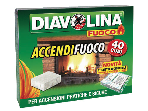 Diavolina accendifuoco 40 cubetti. Prezzo per Pezzo.