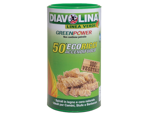 Diavolina Accendifuoco Eco Ricci 50 pz. Prezzo per Pezzo.