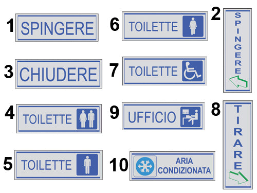Etichette adesive segnaletiche  A. Prezzo per Pezzo.