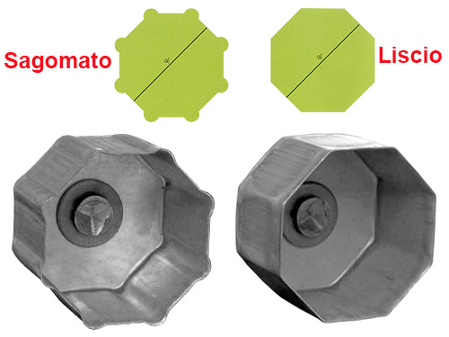 Calotte per rulli ottagonali. Prezzo per Pezzo.