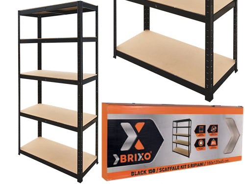 Scaffali Kit 5 piani Brixo Black 175. Prezzo per Pezzo.