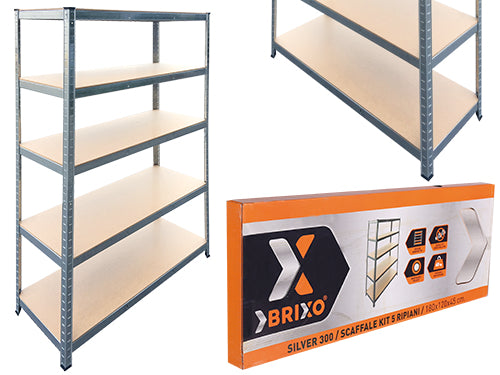 Scaffali Kit 5 piani Brixo Silver 300. Prezzo per Pezzo.