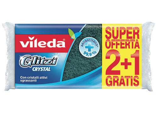 Vileda Spugne Glitzi fibra verde 2+1. Prezzo per Pezzo.