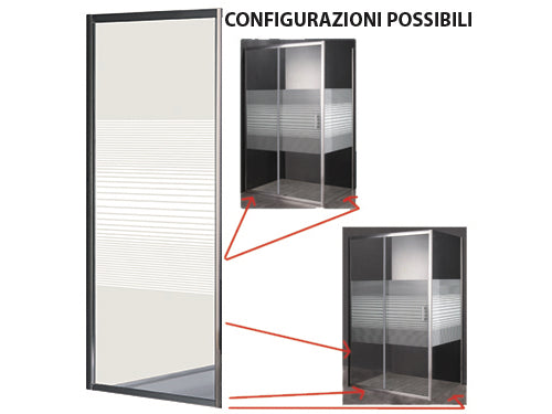 Parete fissa box doccia Brixo mod. Gardenia - mod. Azalea H 190 cm. Prezzo per Pezzo.