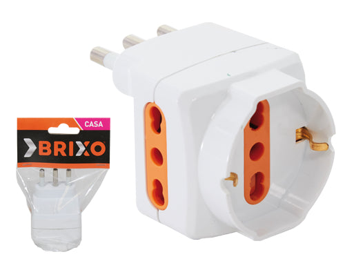 Adattatori Brixo Triplici Schuko 10/16A. Prezzo per Pezzo.