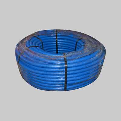 TUBO CORRUGATO CON TIRAFILO BLU Ø 25 - Rotolo 50 mt. Prezzo per Metro lineare.