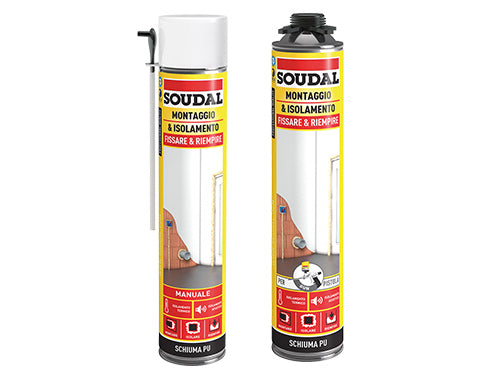 Schiuma poliuretanica Soudal Applicazione manuale. Prezzo per Pezzo.