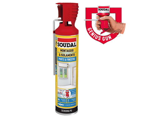 Schiuma poliuretanica Porte&Finestre Soudal Genius Gun. Prezzo per Pezzo.