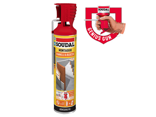 Adesivi in schiuma poliuretanica Pannelli e Blocchi Soudal Genius Gun. Prezzo per Pezzo.
