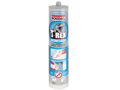 Adesivi di montaggio Soudal T-Rex Trasparente. Prezzo per Pezzo.
