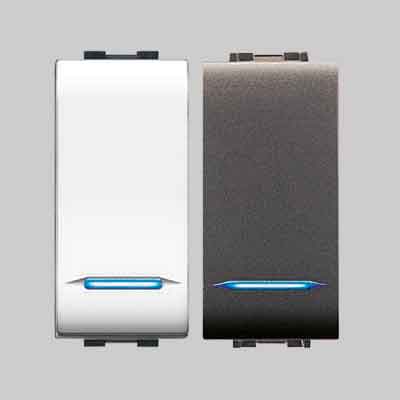 INTERRUTTORE UNIPOLARE ILLUMINABILE "MYLIFE" 16Ax 250V - Bianco. Prezzo per Pezzo.