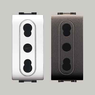 PRESA BIVALENTE 'MYLIFE' 10/16A 250V 2P+T - Grigio. Prezzo per Pezzo.