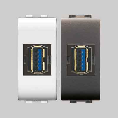 PRESA STANDARD USB Bianco. Prezzo per Pezzo.