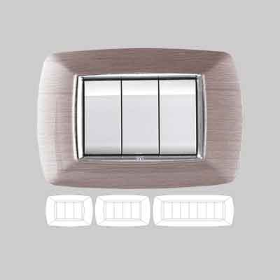 PLACCA COPRINTERRUTTORI ACCIAIO SATINATO 'MYLIFE' 3 moduli. Prezzo per Pezzo.