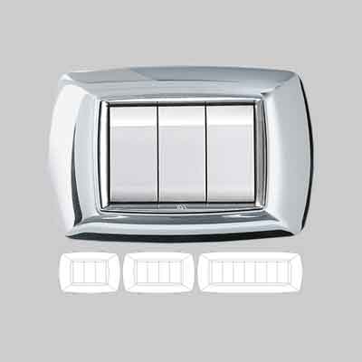 PLACCA COPRINTERRUTTORI CROMO 'MYLIFE' 7 moduli. Prezzo per Pezzo.