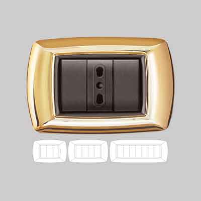PLACCA COPRINTERRUTTORI ORO 'MYLIFE' 7 moduli. Prezzo per Pezzo.