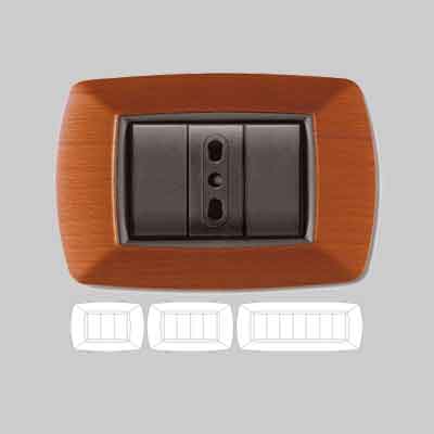 PLACCA COPRINTERRUTTORI LEGNO CHIARO 'MYLIFE' 3 moduli. Prezzo per Pezzo.