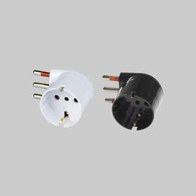 ADATTATORE SALVASPAZIO 90° SCHUKO 16A ROSI 2P+T - prese 10 2P+T, Col. Nero. Prezzo per Pezzo.