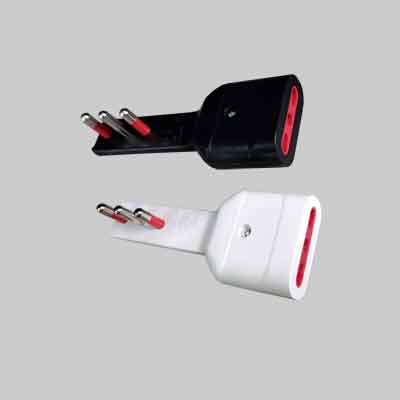ADATTATORE ULTRAPIATTO 16A ROSI 2P+T - presa 10/16A 2P+T, Col. Nero. Prezzo per Pezzo.