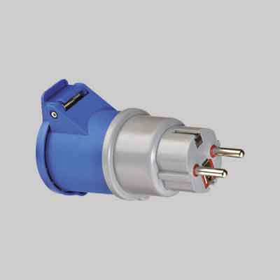 ADATTATORE INDUSTRIALE SPINA SCHUKO 10 A 2P+T 220V. Prezzo per Pezzo.