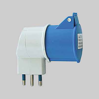 ADATTATORE INDUSTRIALE 16A 90° spina 2P+T 250V - presa 2P+T 220V. Prezzo per Pezzo.