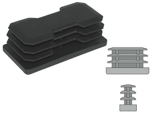 Sottopiedi puntali alettati rettangolari. Prezzo per Pezzo.