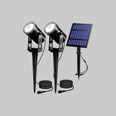 DOPPIO FARETTO SOLARE A LED IDEAL STAR 2x3 Watt - Colore Nero. Prezzo per Pezzo.