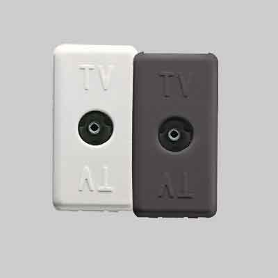 PRESA COASSIALE TV FEMMINA 'SYSTEM' Bianco. Prezzo per Pezzo.
