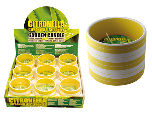 Ceri citronella candele in coccio righe. Prezzo per Pezzo.