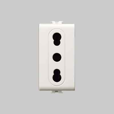 PRESA BIVALENTE 'EASY' 10/16A 250V 2P+T - Bianco. Prezzo per Pezzo.