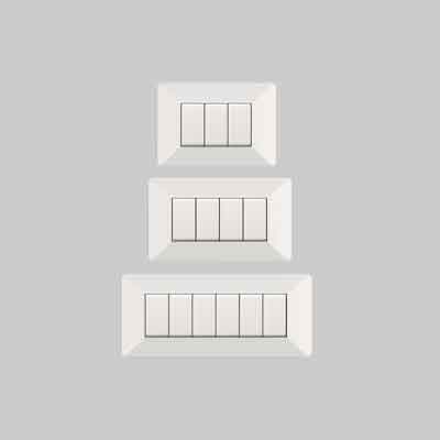 PLACCA COPRINTERRUTTORE BIANCA 'EASY' 4 Posti. Prezzo per Pezzo.