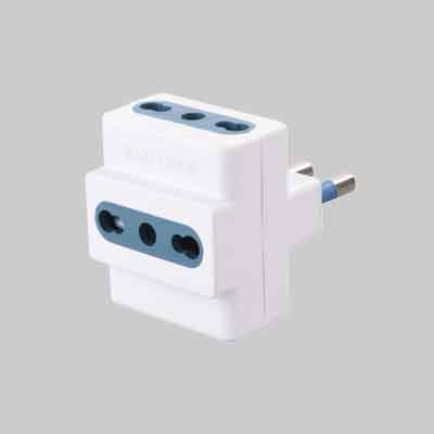 ADATTATORE TRIPLO 16A IDEAL STAR 2P+T- prese 10/16A 2P+T. Prezzo per Pezzo.