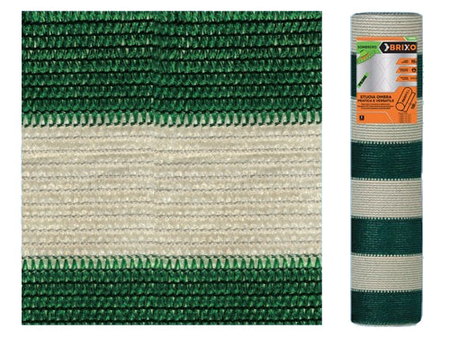 Stuoia ombra Brixo Sombrero bianco/verde. Prezzo per rotolo.