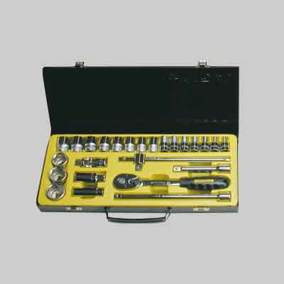 CASSETTA METALLO 25 BUSSOLE E ACCESSORI MUNDIAL 1/2". Prezzo per Pezzo.