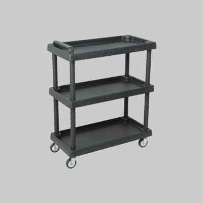 CARRELLO PORTAUTENSILI IN PLASTICA 3 RIPIANI cm 75x37,5x92h. Prezzo per Pezzo.