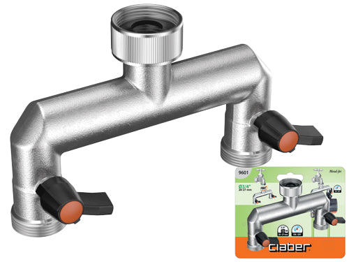 Presa a 2 vie regolabile Metal Jet Claber 9601. Prezzo per Pezzo.