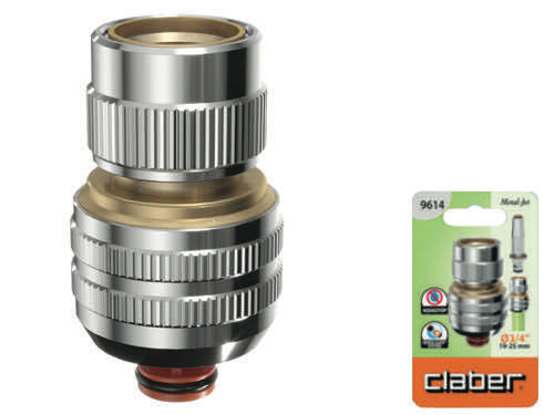 Raccordi porta gomma con aquastop Metal Jet Claber 9614. Prezzo per Pezzo.