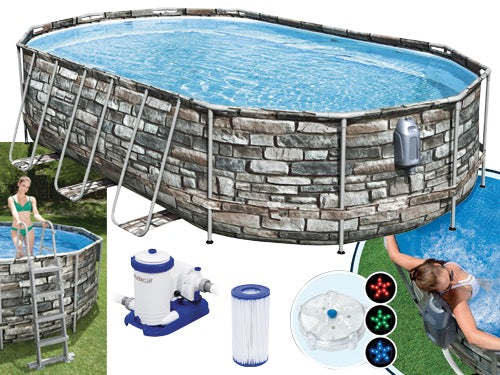 Piscine ovali Steel Comfort Pietra BestWay 56719. Prezzo per Pezzo.