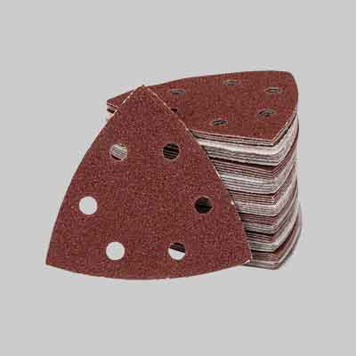FOGLIO ABRASIVO VELCRATO A DELTA PER LEVIGATRICE PALMARE IDEAL STAR Grana 40 - conf. 5 pezzi. Prezzo per Pezzo.