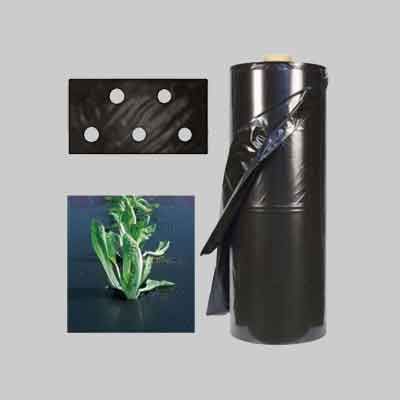 TELO FOGLIA PER PACCIAMATURA 1,2x10 mt - Con foro sfalsato 30/30 cm. Prezzo per Pezzo.