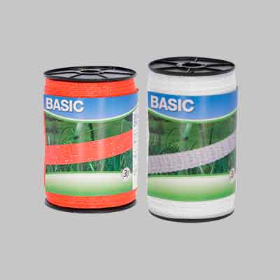 BANDA PER RECINTI ELETTRICI H 40 mm, bobina 200 mt - Col. Bianco. Prezzo per Pezzo.