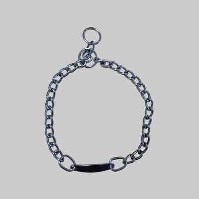 COLLARE PER CANI A STRANGOLO CON PIASTRA IDEAL STAR mm 16 x cm 35. Prezzo per Pezzo.