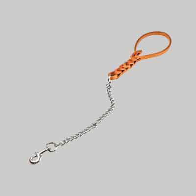 GUINZAGLIO PER CANI TRIPLA TRECCIA CON CATENA mm 600. Prezzo per Pezzo.