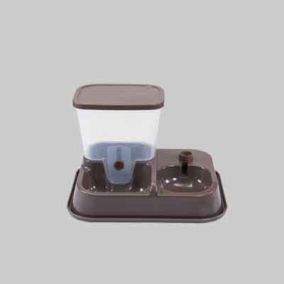 CIOTOLA DOPPIA PER CANI E GATTI CON DISTRIBUTORE CROCCANTINI E ACQUA IDEAL STAR cm 37,8x29x23,8h. Prezzo per Pezzo.