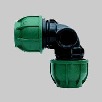 GOMITO A 90° PER POP UP A STRINGERE Ø mm 32x32x3/4" - PN 10. Prezzo per Pezzo.