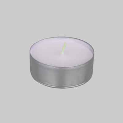 KIT MINI CANDELE BIANCHE 'LIGHT'  Ø cm 3,6x1,55h - conf. 25 pezzi. Prezzo per Confezione.