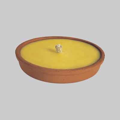 FIACCOLA ALLA CITRONELLA IN TERRACOTTA Ø cm 14x4h. Prezzo per Pezzo.